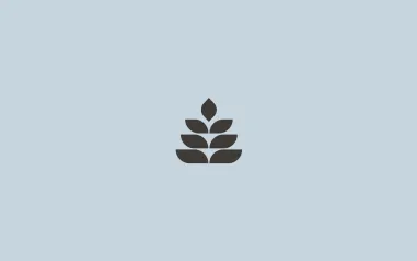 A graphic of a brown tree with 7 leaves on a blue coloured background.