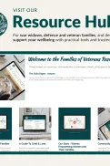 Flyer containing screenshots of web content from resource hub